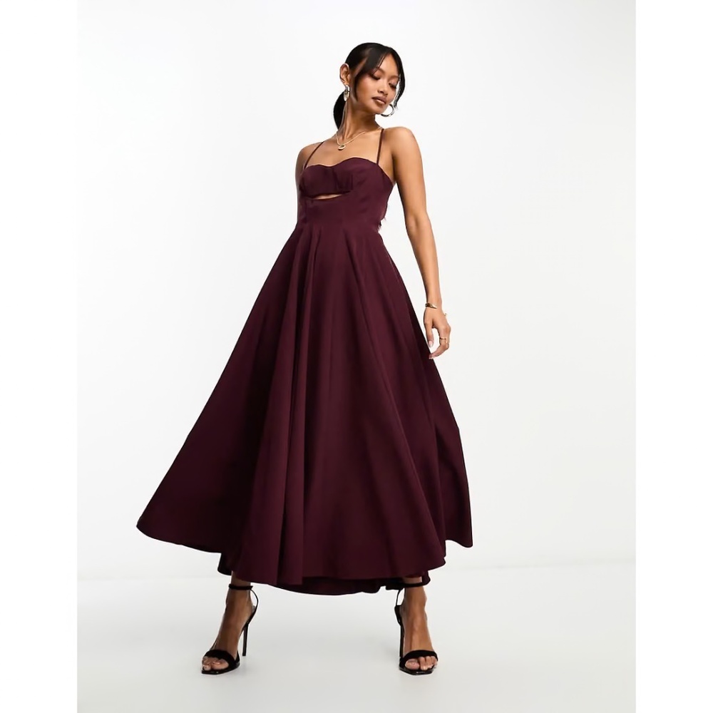 [ASOS] Structured Corset Detail Midi Dress